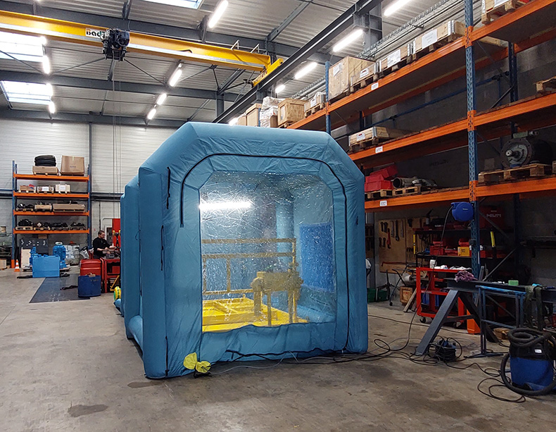 Retrofit avec peinture d'une centrale hydraulique