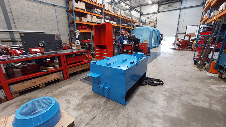 Retrofit avec peinture d'une centrale hydraulique