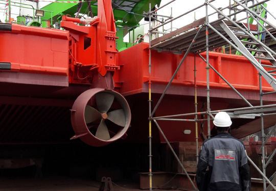 intervention sur site sur le doc flottant de ROUEN 
